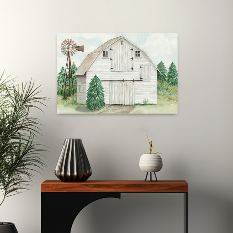Fenton Farm, art abstrait contemporain, paysage, H 16 po x l 24 po