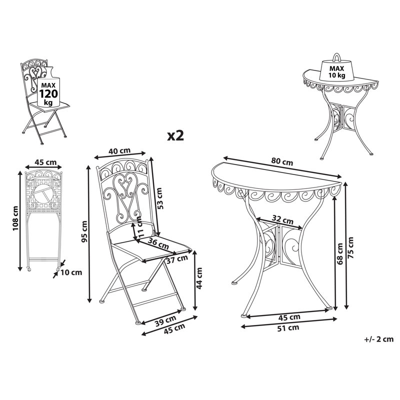 Bistro Set 3 - Piece 2 - Person  