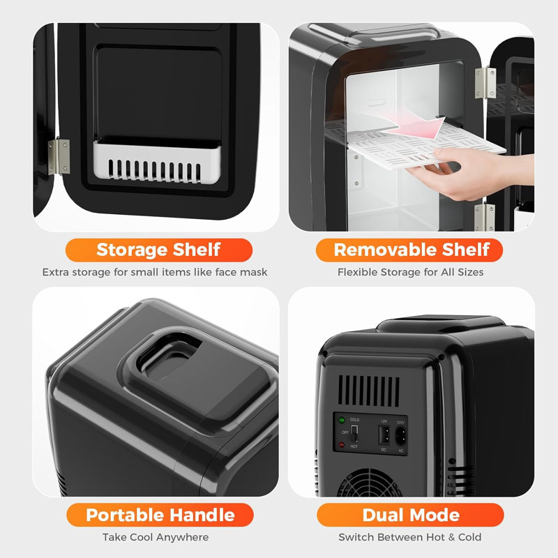OSTBA APPLIANCE 0.15L L Portable Mini Fridge, Black