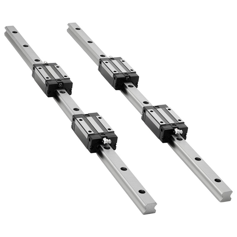Ensemble de guide de rail linéaire, HGR20, 2 rails linéaires 600 mm (23,62 pouces) et 1 vis à billes, 4 blocs coulissants, avec support d'extrémité BF12 / BK12, couplage et boîtier d'écrou, pour tours de bricolage à commande numérique par ordinateur