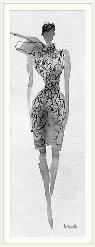 « viii pi anne tavoletti », impression Fashion Sketchbook, Cadre blanc, H 44 po x l 20 po x P 1 po