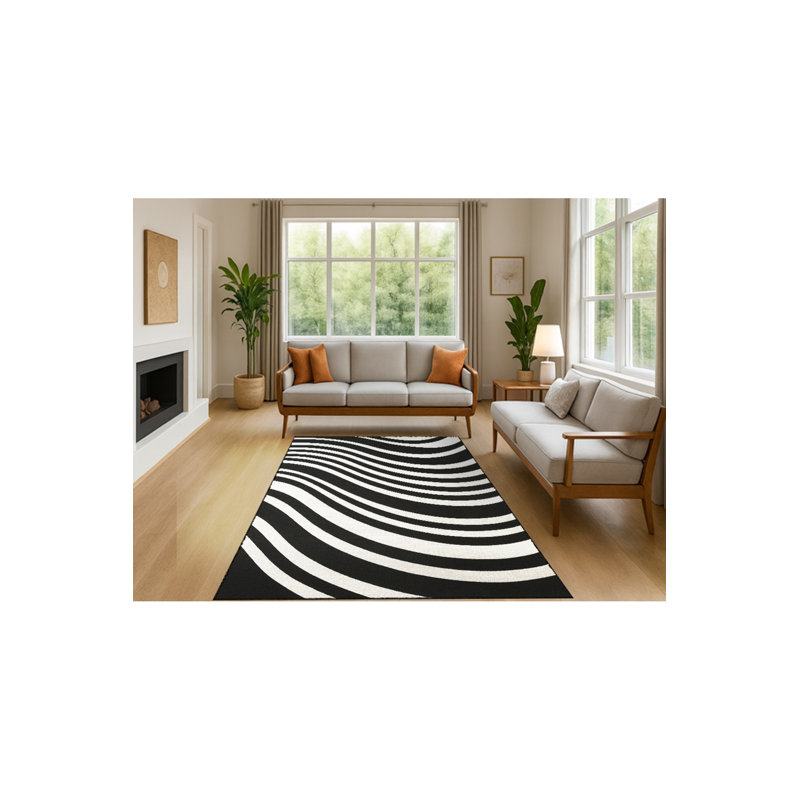 Tapis noir Mosso, 3'11" x 5'11"