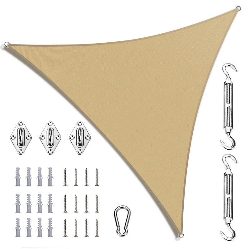 Toile d'ombrage Amgo Triangle Sun, Beige sable, 24 pi x 24 pi
