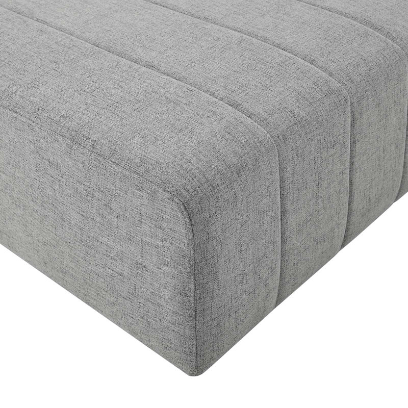 Modway Bartlett Upholstered Fabric Ottoman, Light Grey Velvet