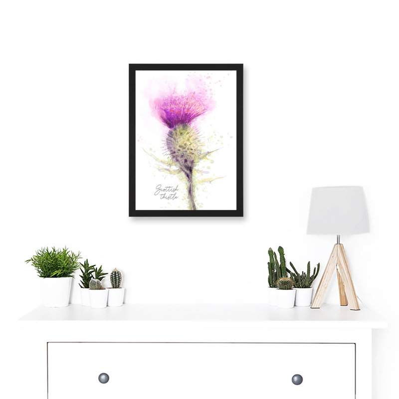 Scottish Thistle Flower Head - Single Picture Frame Print, 32.3cm H x  23.4cm W x 2cm D