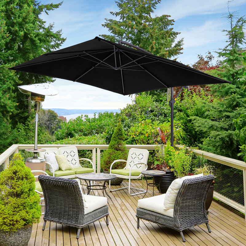  Parasol carré 98,4 po, Noir