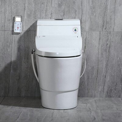 One Piece Toilet with Electric Smart Bidet Seat,Rear/Front Wash,Heated Seat,Wireless Remote,Advanced -  WoodBridge, B0940S