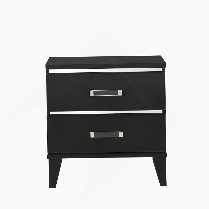 Table de chevet à 2 tiroirs contemporaine et pratique pour la chambre à coucher, idéale pour rehausser l'organisation et le style de la chambre à coucher