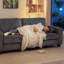 3 Seater Sofa with Spring Cushion Cup Holder for Bedroom Dark Grey