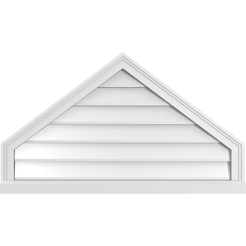 Peaked Surface Mount Signature Urethane Non-Functional Gable Vent 9/12 Pitch Primed Tan, 22" H x 38" W x 2" D
