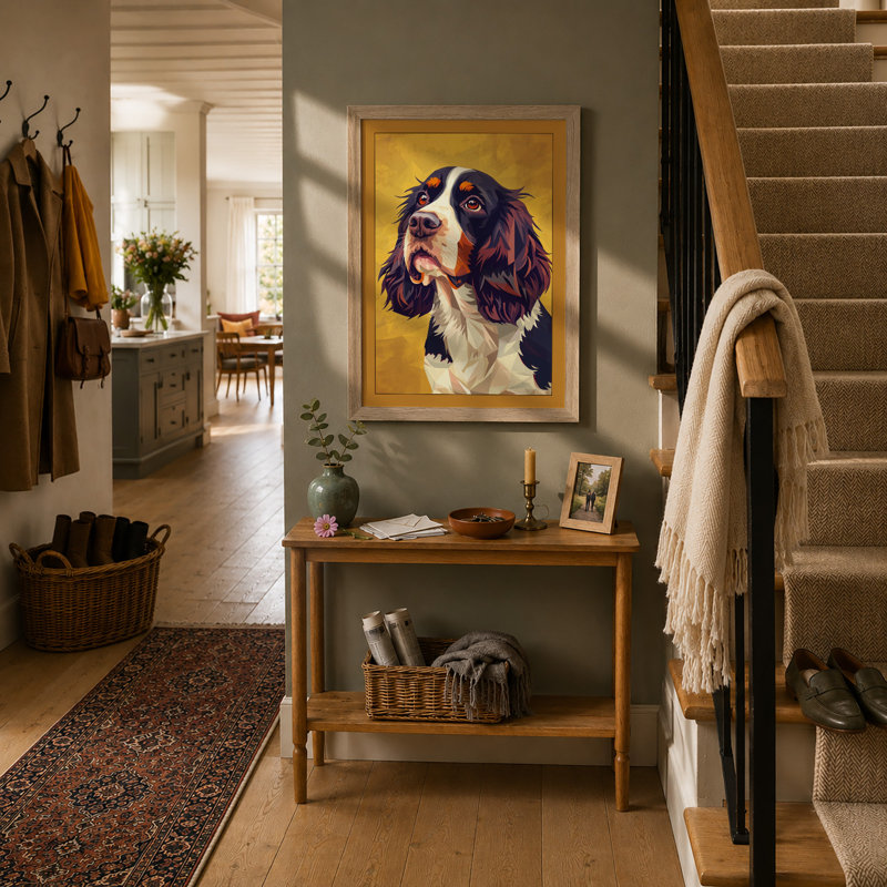 Gentle Spaniel Modern - Framed Print, A1 - 84.1 x 59.4 cm, Oak