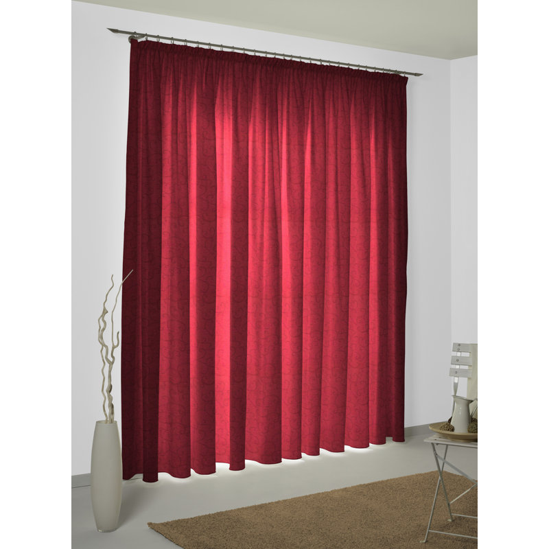 Shire Room Darkening Single Curtain Panel, 270 W x 245 D cm, Red