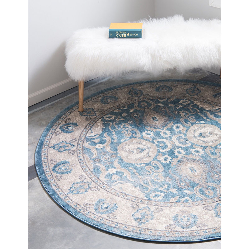 Linz Ikat Indoor Rug, Round 5'