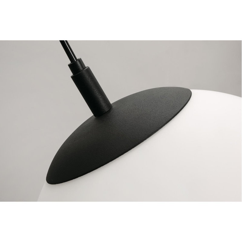 Luminaire suspendu sphérique unique à 1 lumière Altia, Noir, H 7,1 po x l 7,1 po x 7,1 po