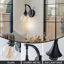 Paquet de 2 appliques murales, applique murale noire avec abat-jour en verre transparent
