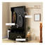 Arbre d'entrée 3-en-1 avec banc de rangement, portemanteau avec quatre crochets et rangement pour chaussures, noir-771296864