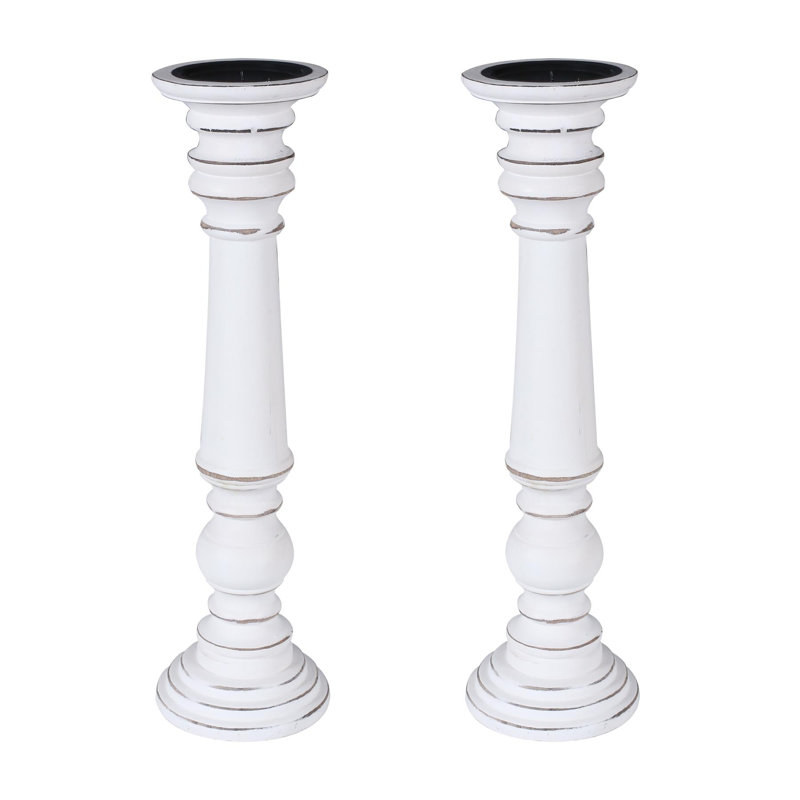 2 Piece Wood Pillar Set, 45cm H x 15cm W x 15cm D