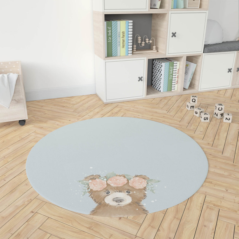 Tapis de jeu Bearly, Bleu / brun / rose