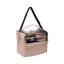 Pink Portable Makeup Train Case with 4 Clear Bags and Adjustable Dividers