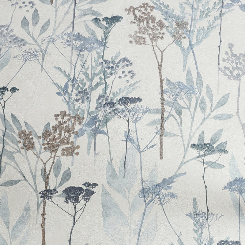 Superfresco Easy Solstice Floral 10m x 52cm Matte Wallpaper Roll, Blue