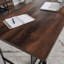 Industrial Table Desk With Spacious Work Surface, Brown Finish