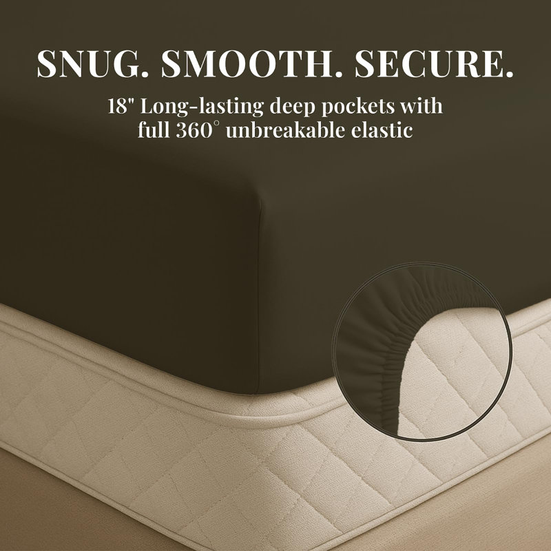 Premium Rayon From Bamboo Blend Sheet Set With Deep Pockets, Cooling and Breathable, Twin Sheet Set with 2 Pillowcases