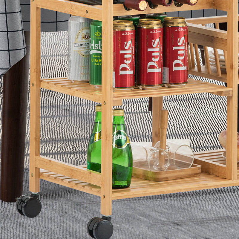 Rebrilliant Malikaih 4 Tier Wooden Kitchen Bar Cart | Wayfair