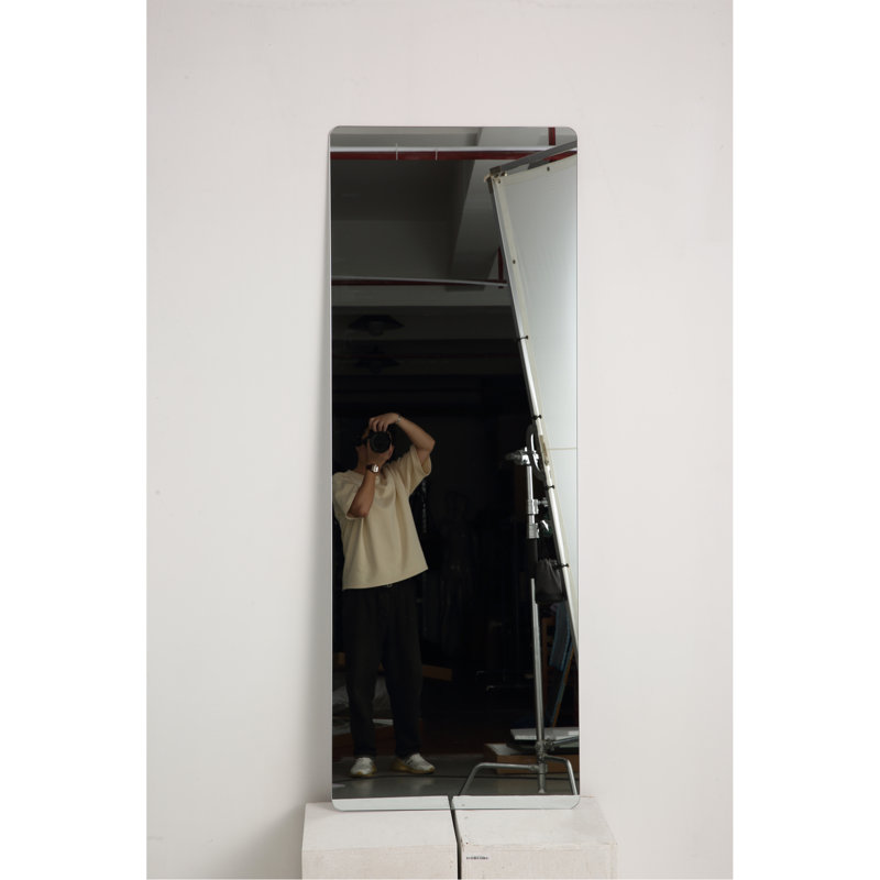 65"X 24" Inch Full Body Round Corner Mirror For Living Room Bedroom Cloakroom Wall Hanging With Hanging Hole High Quality 5Mm Silver Mirror Explosion-Proof Glass