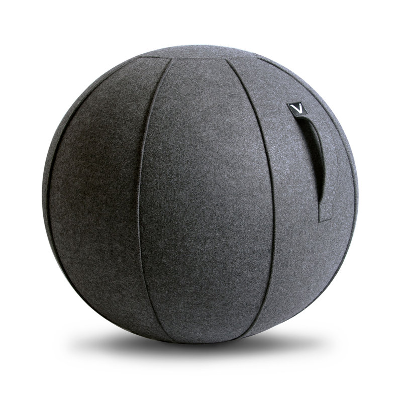 Luno Ball Chair with Removable Casters/Wheels, Anthracite