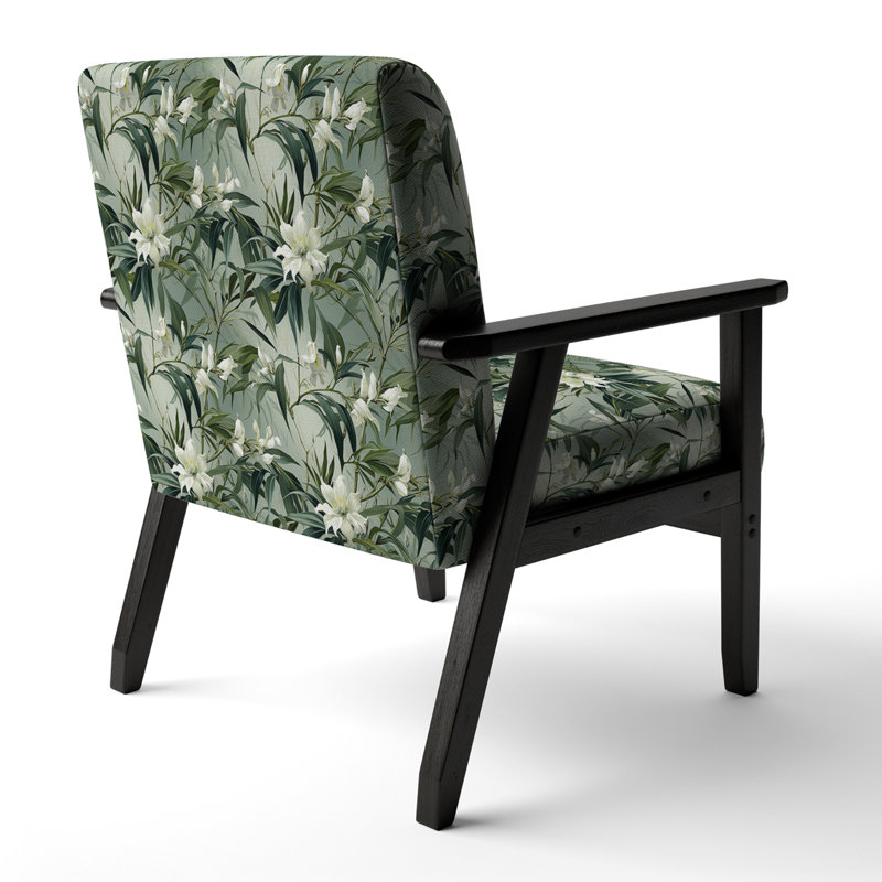 Fauteuil rembourré d'appoint tropical D, Bambou élégance motif tropical II