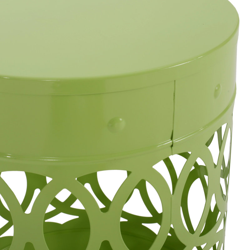 Ensemble de 2 tables de bout d'extérieur en métal, 2, Green