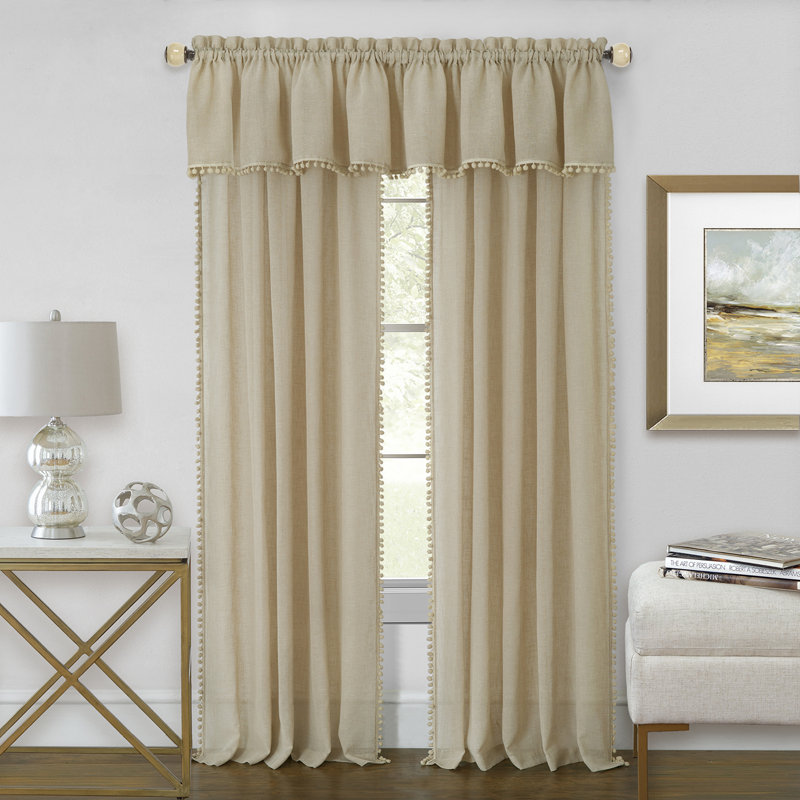 Semi Sheer Curtain Pair, 52" W x 84" L, Linen