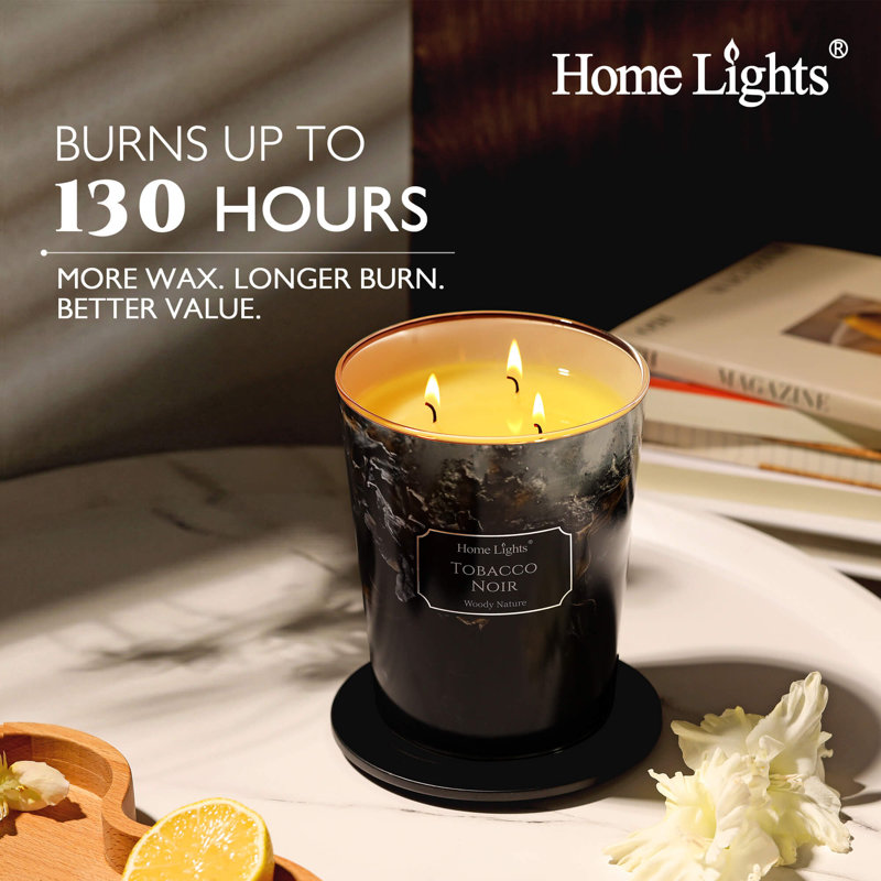 Noir tabac | Bougies parfumées 3-Wick Homelights