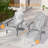 HIPS Folding Adirondack Chair Adjustable Chair with Ottoman Fire Pit Patio Chair for Outdoor-327413711