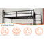 Lit mezzanine simple en fer noir avec garde-corps à 360 °, structure, cadre et compartiments de rangement pour la chambre à coucher, bureau en forme de L, conception encastrée compacte-1310371203