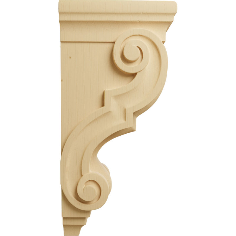 9"W x 10"D x 34"H Super Jumbo Traditional Wood Corbel, Alder (4-Pack), Brown, 34" H x 9" W x 10" D