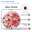 Horloge murale moderne en verre Scattered-Red-Hearts-On-White-Circle
