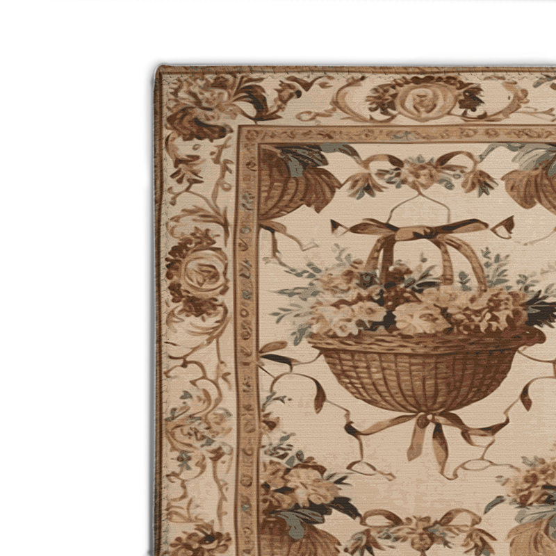 French Brown Indoor and Outdoor Area Rug, Rectangle 4' x 6'