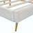 Queen Size Corduroy Platform Bed With Headboard-625341463