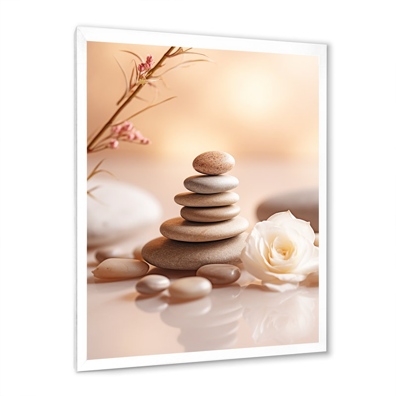 Spa Serenity Zen Stones délicat équilibre Cairn I - art mural en pierre spirituelle, H 44 po x l 34 po x P 1,5 po