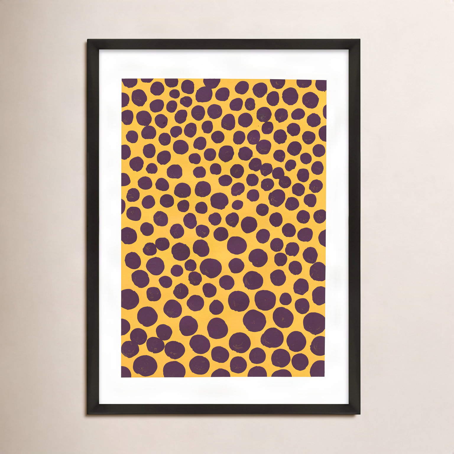Maroon On Pumpkin by Michela Sorrentino, 30" H x 21" W x 1.25" D, Black