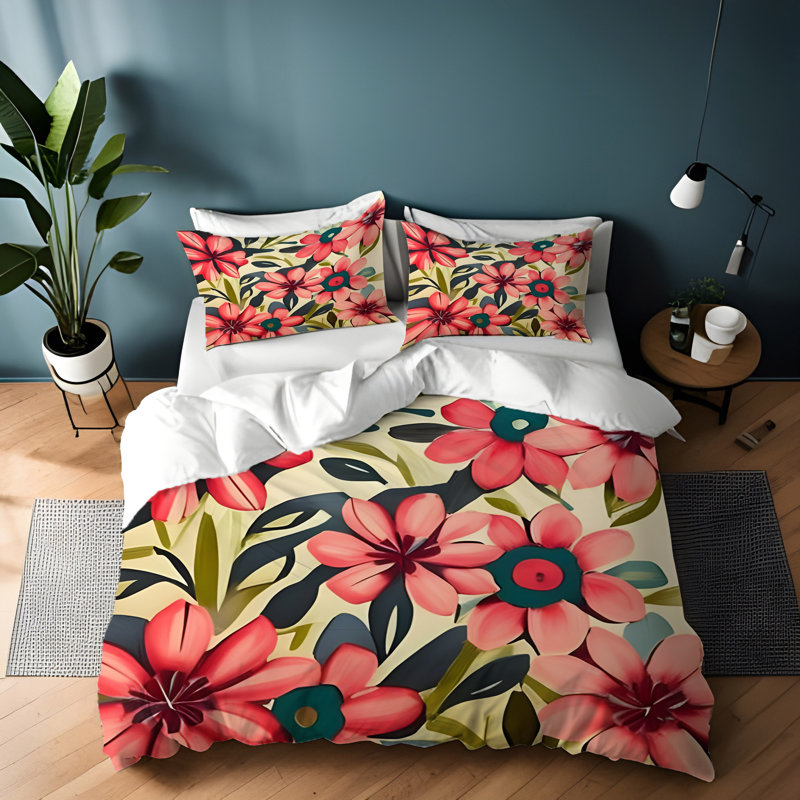 Ensemble de housse de couette , Housse de couette simple + 1 taie décorative pour