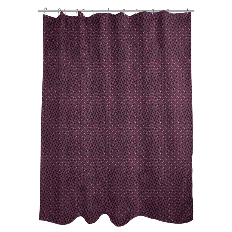 Rideau simple en treillis hexagonal classique, Rose / Noir