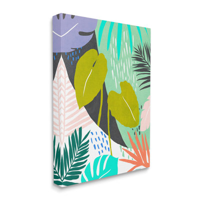 TropicalLeafPatternCanvasWallArtbyAnnieWarren