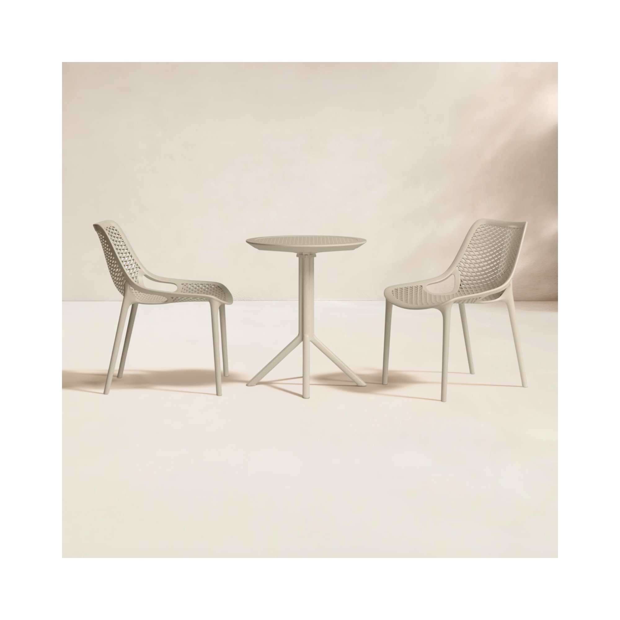Farrah Sky 2 - Person 23.6" Round Bistro Set, Beige