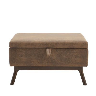 Mid-Century Modern Square Coffee Table Storage Bench, Assembled, Suitable For Living Room, Entryway And Family Room, Used As A Coffee Table, Stirrups, Shoe Bench