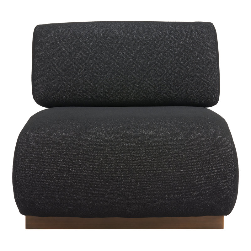 Barsa Black Bouclé Upholstered Accent Chair with Plywood Frame