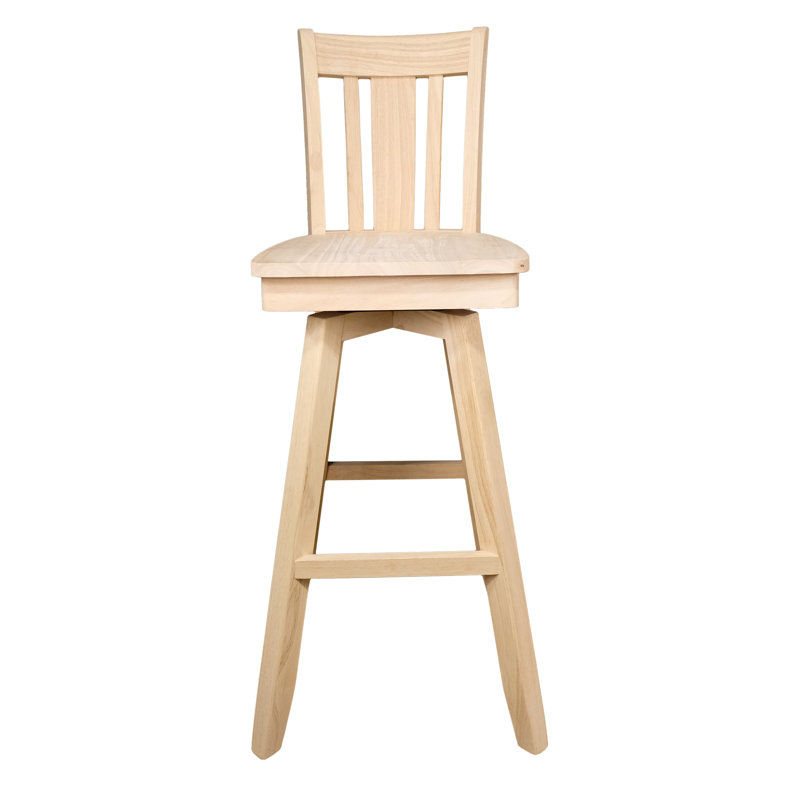 Kervens Swivel Solid Wood Counter Stool with Solid Wood Frame, Bar Stool (30” Seat Height)