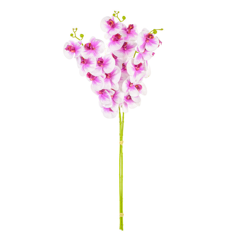 Tige d'orchidée artificielle 35 po, Mauve / Blanc
