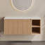 Meuble-lavabo mural de 36 po avec comptoir flottant 36 po, meuble de salle de bain mural avec comptoir, sans évier, finition grain de bois naturel-125086312-135381154
